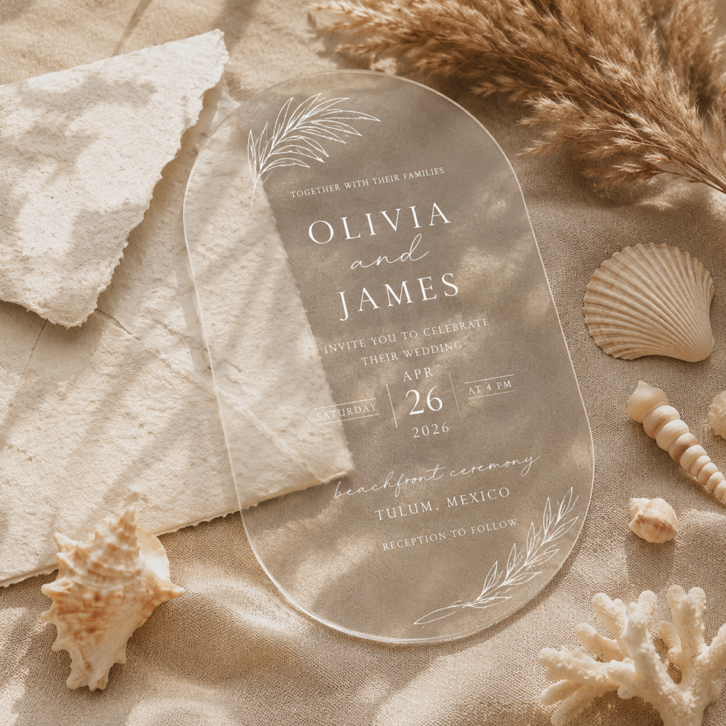 Acrylic Wedding invitation mockup 10