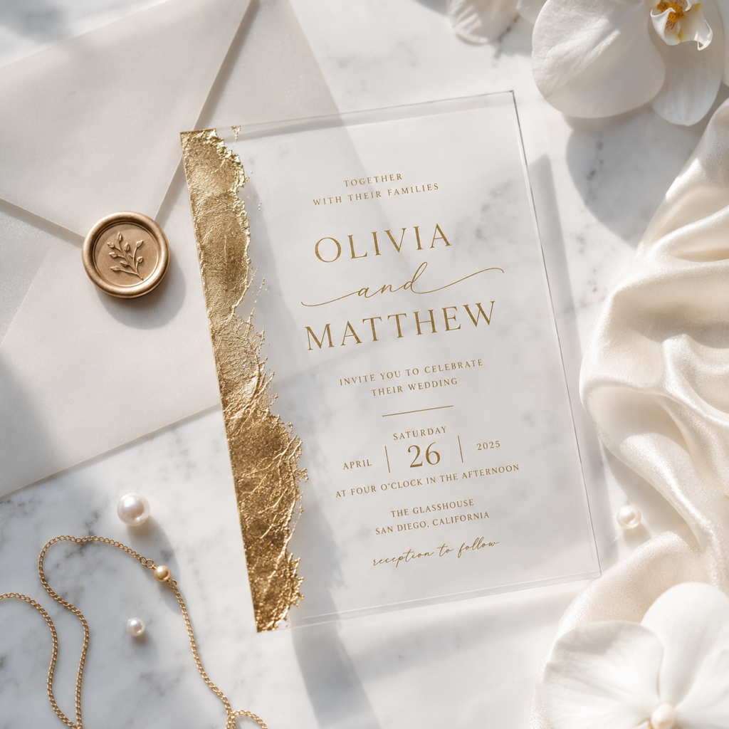 Acrylic Wedding invitation mockup 4
