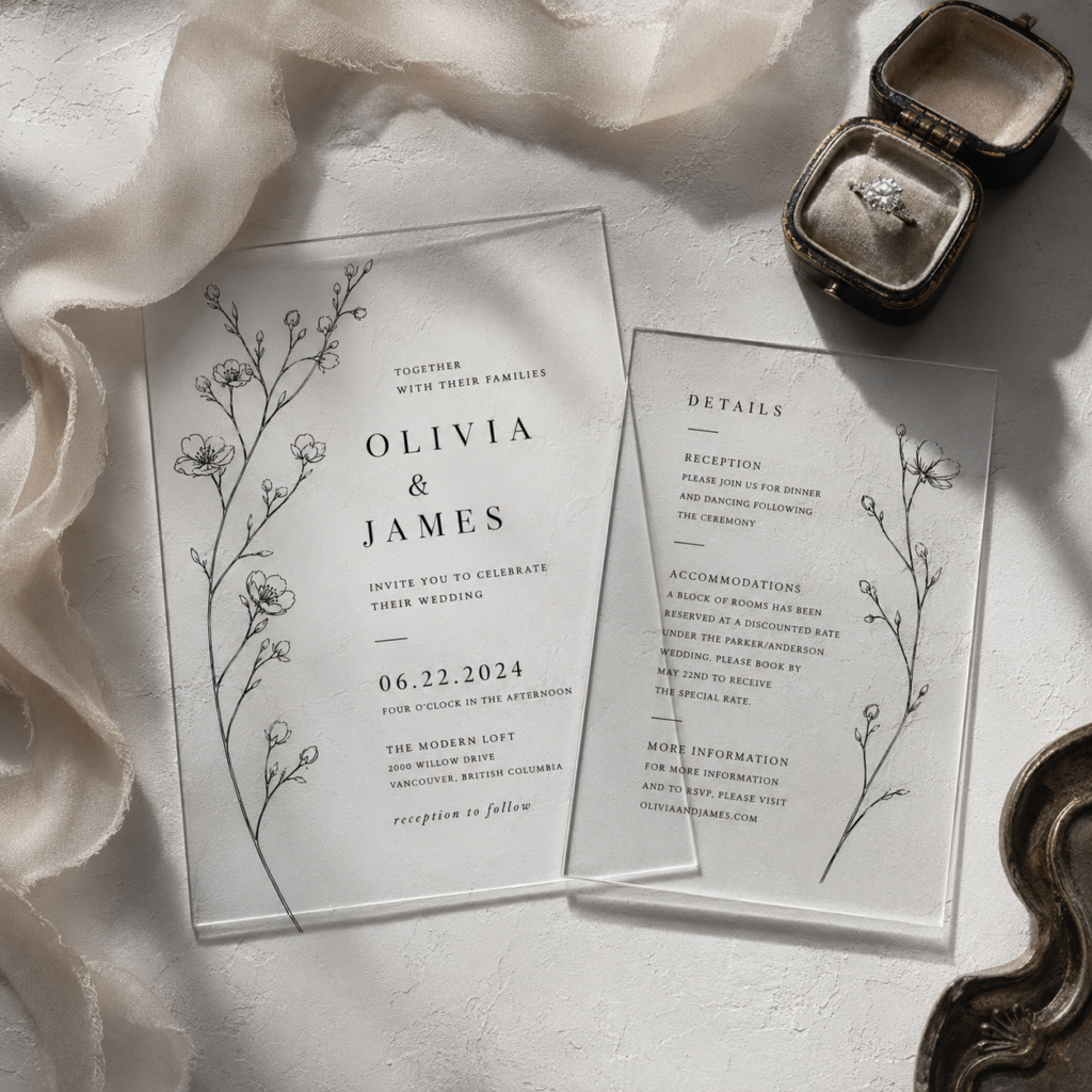 Acrylic Wedding invitation mockup 6