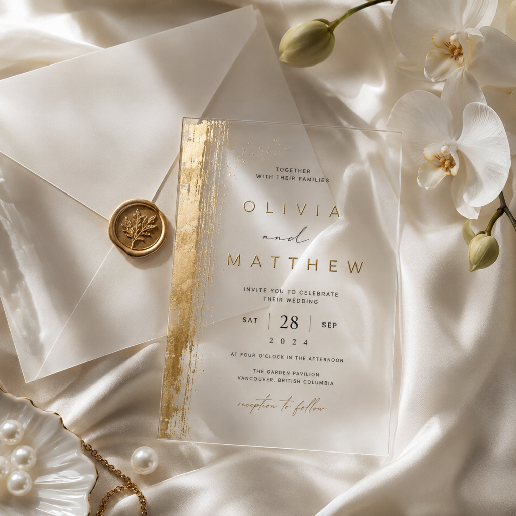 Acrylic Wedding invitation mockup 9