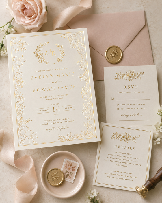 Foil Wedding Invitations mockup 2