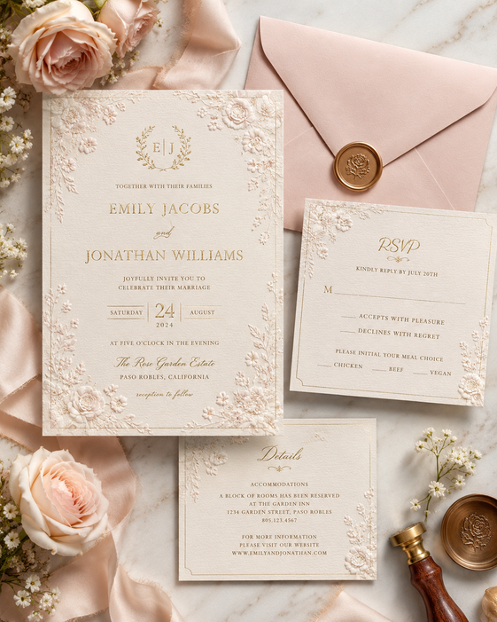 Foil Wedding Invitations mockup 5