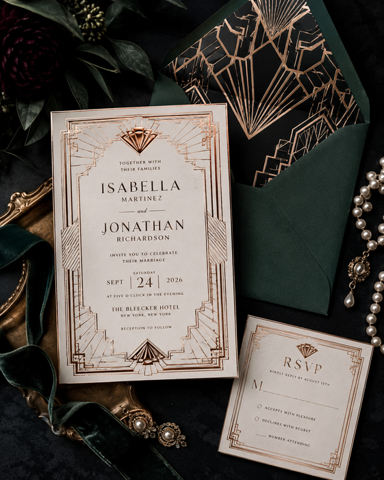 Foil Wedding Invitations mockup 6