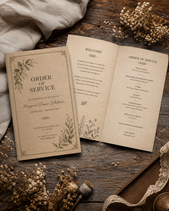 Order Of Service Booklets 7