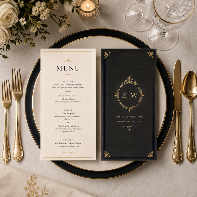 Wedding Menu Cards 1