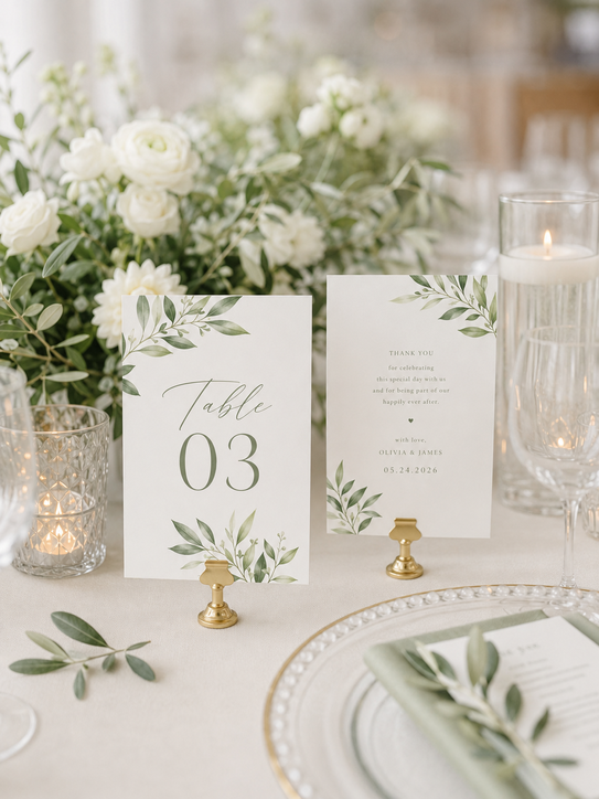 Wedding Table Number Cards 4