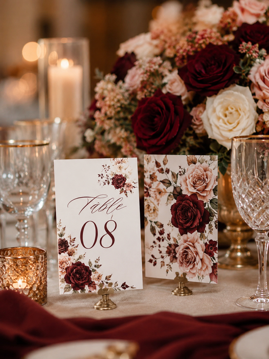 Wedding Table Number Cards 9