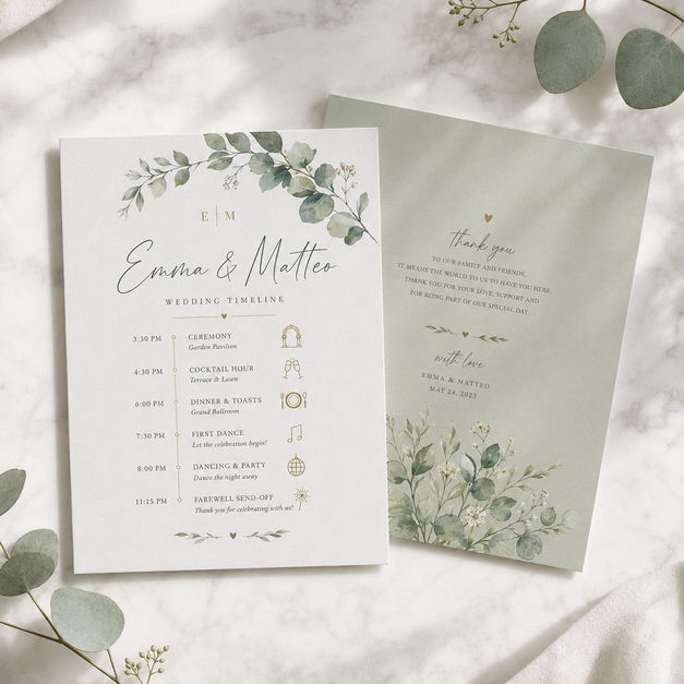 Wedding Timeline Cards 1