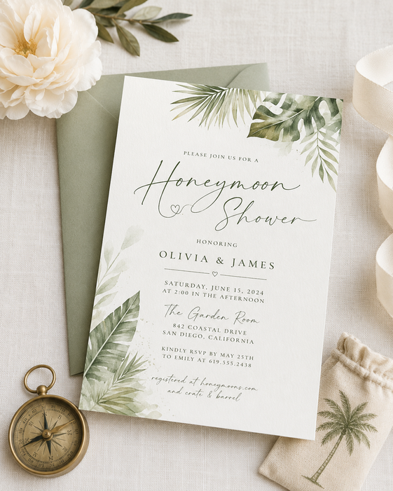 Honeymoon Shower Invitations 1