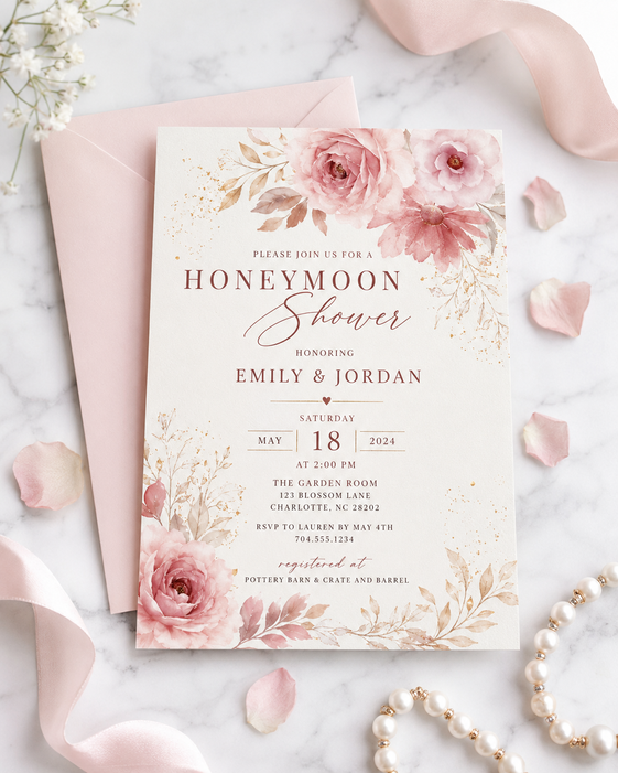 Honeymoon Shower Invitations 2