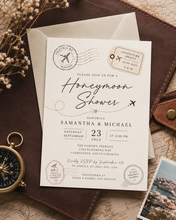 Honeymoon Shower Invitations 4
